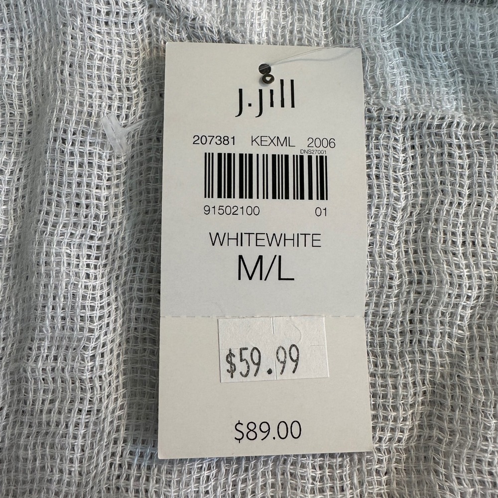 J. Jill Lightweight White Linen Tunic Top - Picture 7 of 9